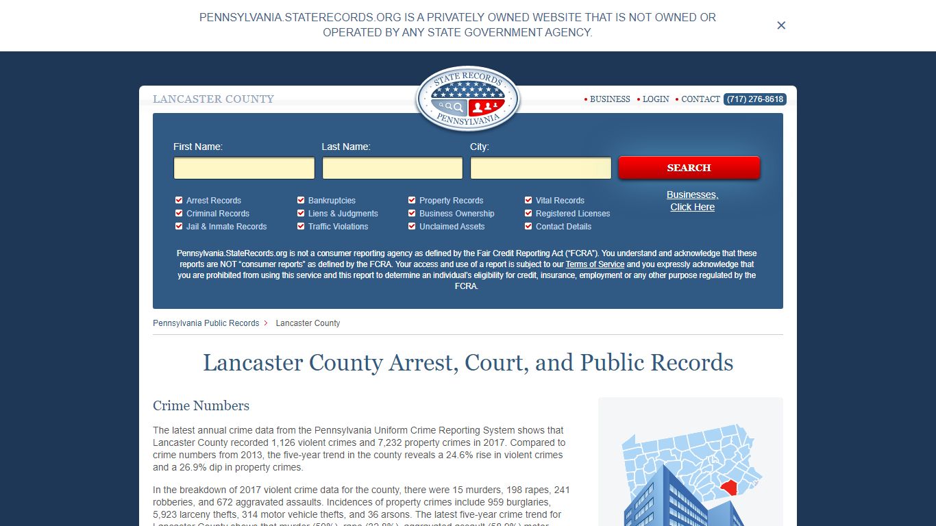 Lancaster County Arrest, Court, and Public Records